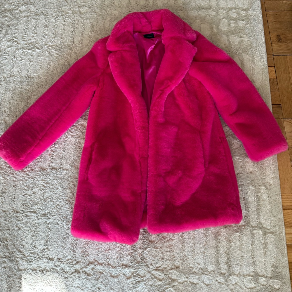 Majorelle Faux Fur Hot Pink Coat
